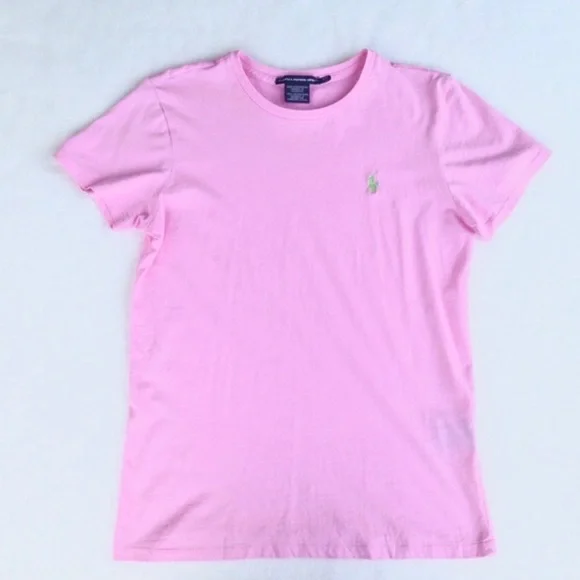 Ralph Lauren Sport Pink T-Shirt, Green Pony Logo - Picture 2 of 4